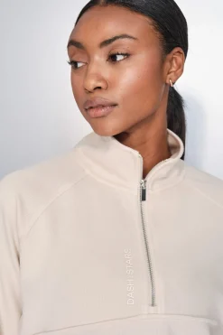 Dash and Stars Sudadera cuello cremallera beige nude Hot