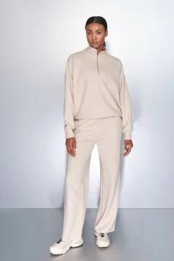 Dash and Stars Sudadera cuello cremallera beige nude Hot