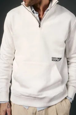 OOTO Sudadera cuello cremallera Blanco Outlet