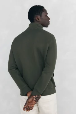 Pedro del Hierro Sudadera cuello cremallera tejido técnico Verde Best