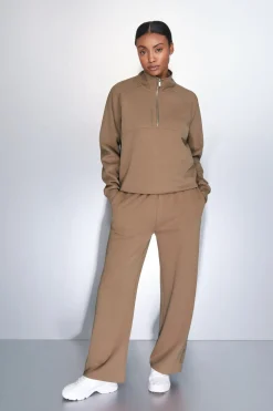 Dash and Stars Sudadera cuello cremallera marrón nude Outlet