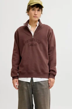 Jack & Jones Sudadera cuello cremallera burdeos Clearance
