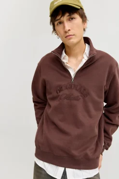 Jack & Jones Sudadera cuello cremallera burdeos Clearance