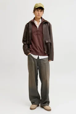 Jack & Jones Sudadera cuello cremallera burdeos Clearance