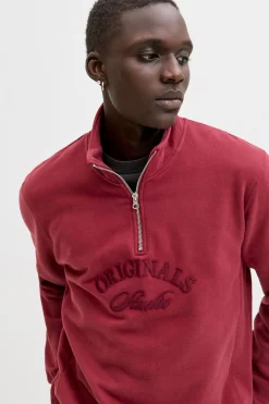 Jack & Jones Sudadera cuello cremallera rojo Hot