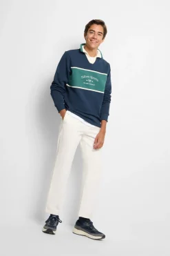 Silbon Sudadera cuello polo sports Azul marino Discount