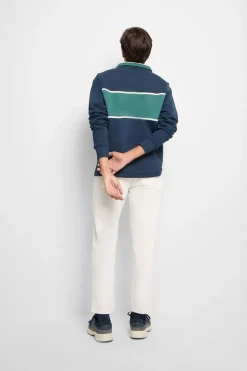 Silbon Sudadera cuello polo sports Azul marino Discount