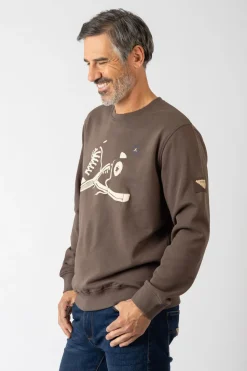 Privata Sudadera cuello redondo Marr&oacute;n Online