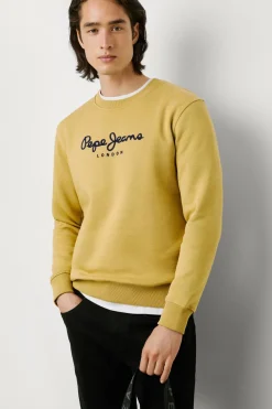 Pepe Jeans Sudadera Cuello Redondo Con Logo amarillo