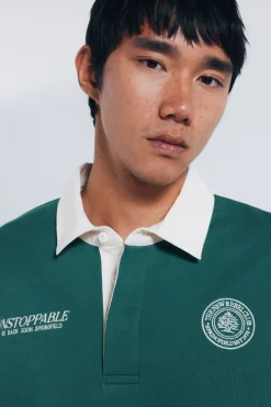 Springfield Sudadera cuello rugby verde Online