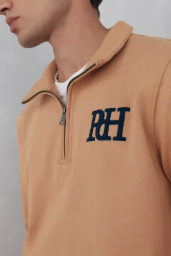 Pedro del Hierro Sudadera cuello vespa Marr&oacute;n Clearance