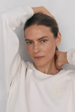 Pedro del Hierro Sudadera de algodón español Blanco