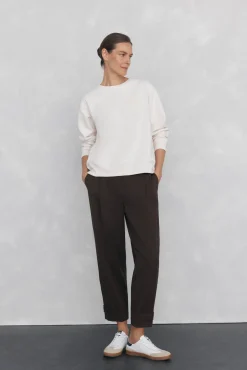 Pedro del Hierro Sudadera de algodón español Blanco