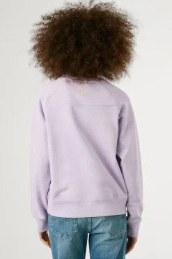 Pepe Jeans Sudadera de manga larga con el logo frontal bordado morado/lila Online