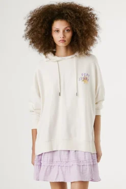 Pepe Jeans Sudadera de manga larga con capucha con logo bordado y dibujo en la parte trasera amarillo Clearance