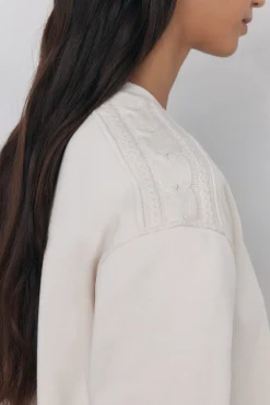 Pedro del Hierro Sudadera detalle trenzado Crudo Hot