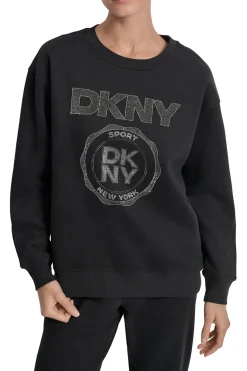 DKNY Sudadera dibujo logo negro