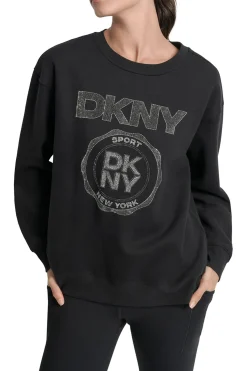 DKNY Sudadera dibujo logo negro