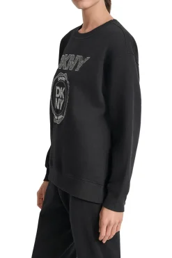 DKNY Sudadera dibujo logo negro