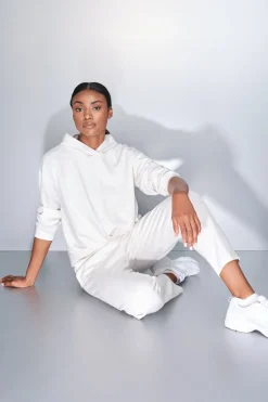 Dash and Stars Sudadera drapeado blanco beige New