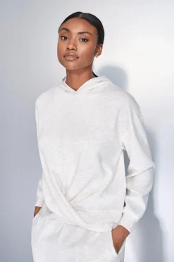 Dash and Stars Sudadera drapeado blanco beige New