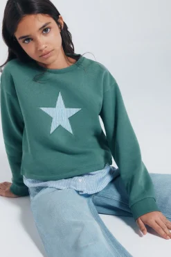 Springfield Kids Sudadera Estrella niña verde Online