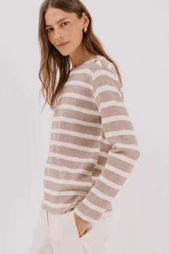 Cortefiel Sudadera estructura rayas Beige