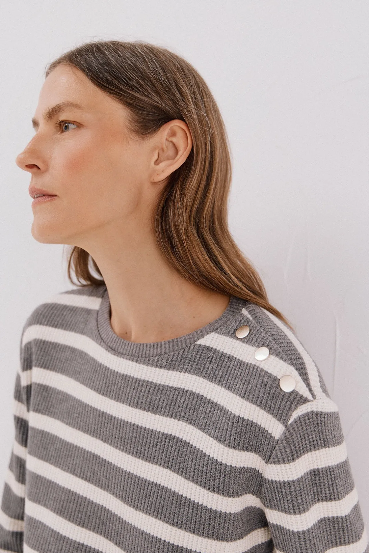 Cortefiel Sudadera estructura rayas Gris Clearance