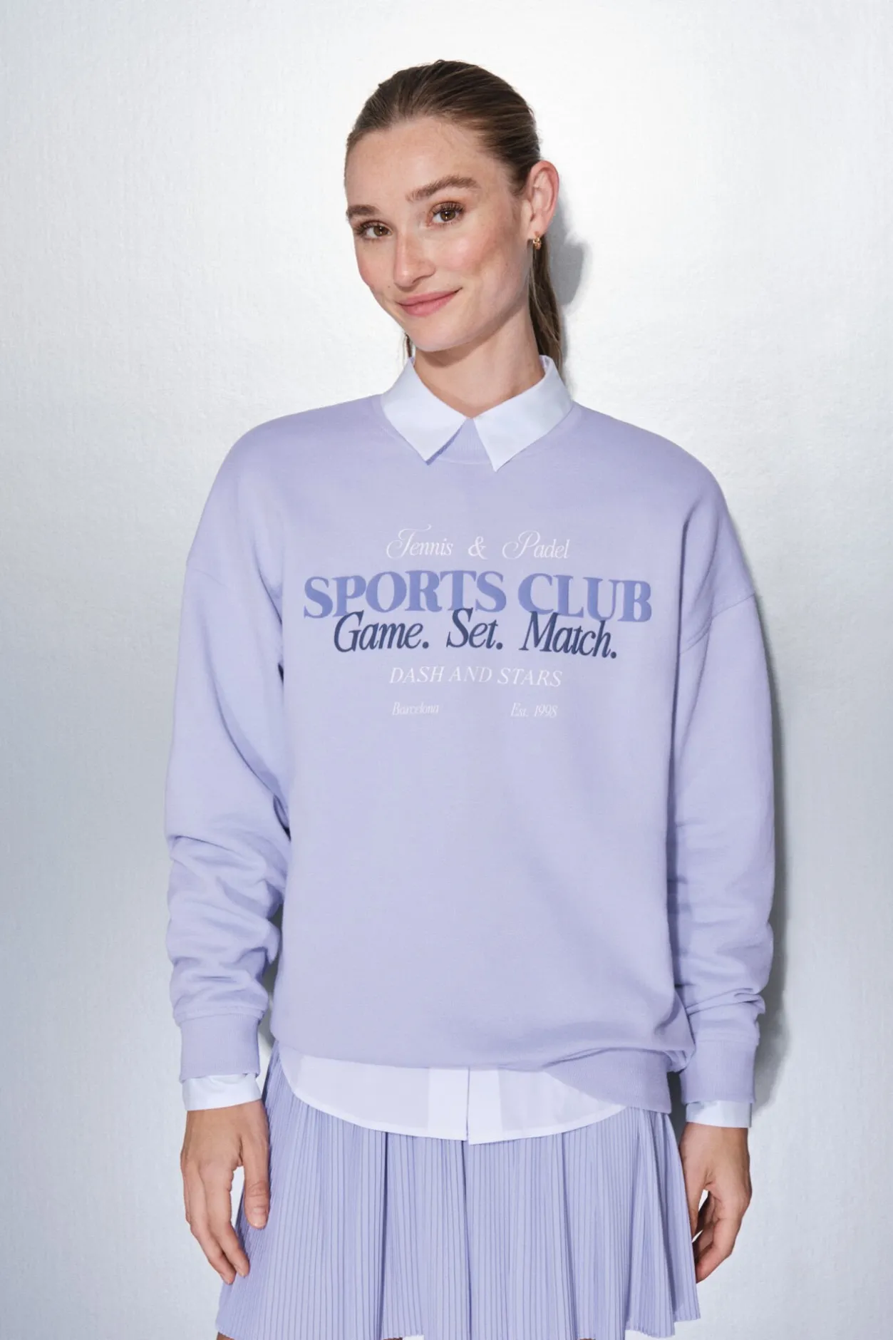 Dash and Stars Sudadera felpa 100% algodón lila morado/lila New