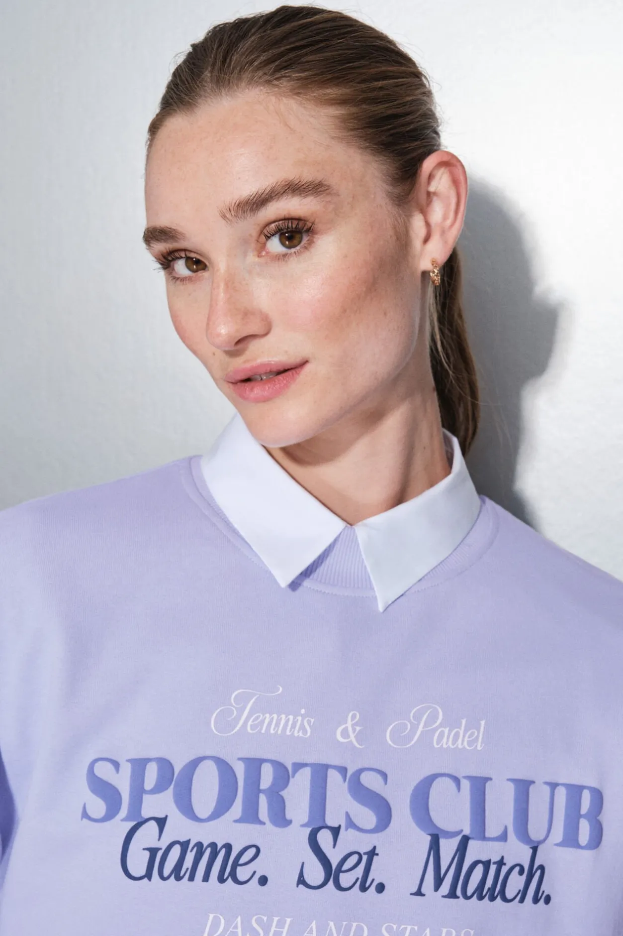 Dash and Stars Sudadera felpa 100% algodón lila morado/lila New