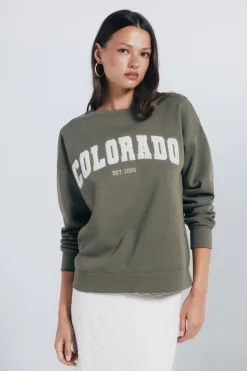 Springfield Sudadera gráfica ciudad kaki Hot