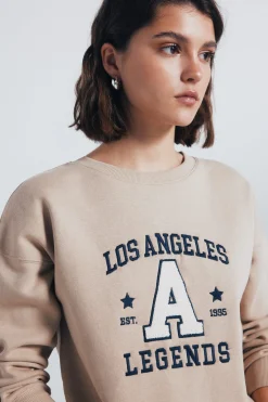 Springfield Sudadera gráfica ciudad beige