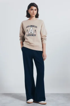 Springfield Sudadera gráfica ciudad beige