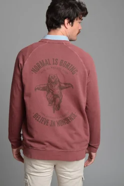 Cloking Sudadera Lavada Vino Discount