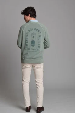 Cloking Sudadera Lavada Verde oscuro Outlet