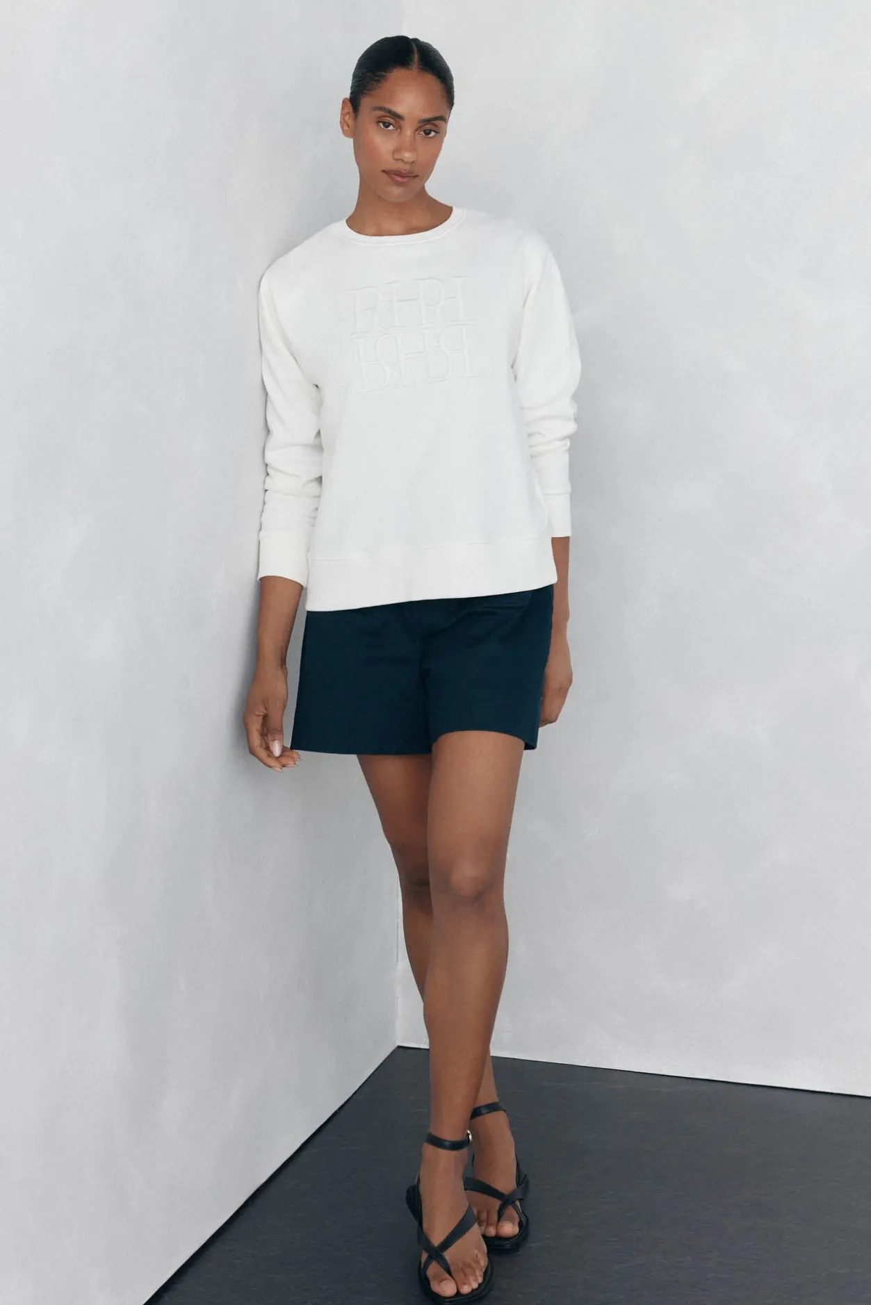 Pedro del Hierro Sudadera lisa algodón Blanco New