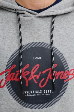 Jack & Jones Sudadera logo con capucha gris Online