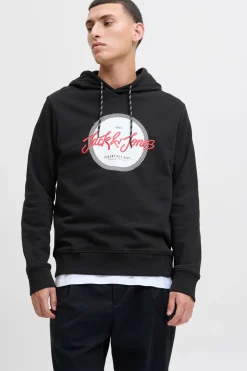 Jack & Jones Sudadera logo con capucha negro New