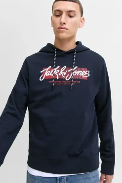Jack & Jones Sudadera logo con capucha azul Best