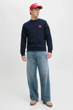 Jack & Jones Sudadera logo contraste azul Hot