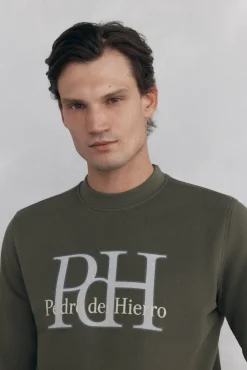 Pedro del Hierro Sudadera logo cuello caja Verde Hot