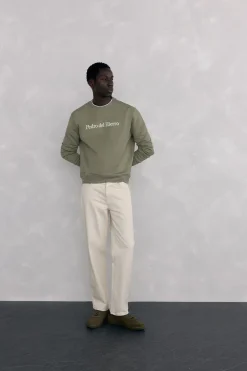 Pedro del Hierro Sudadera logo cuello caja Verde Sale