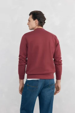 Pedro del Hierro Sudadera logo cuello caja Burdeos New