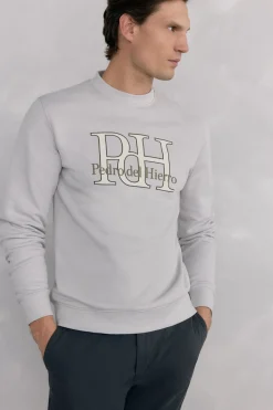 Pedro del Hierro Sudadera logo cuello caja Gris Outlet