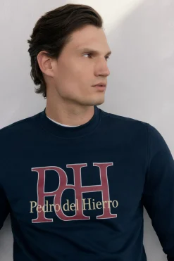 Pedro del Hierro Sudadera logo cuello caja Azul Discount