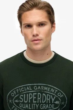 Superdry Sudadera logo estampado verde Sale