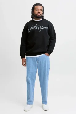 Jack & Jones PLUS Sudadera logo frontal negro Clearance