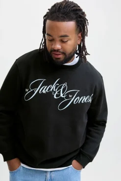Jack & Jones PLUS Sudadera logo frontal negro Clearance