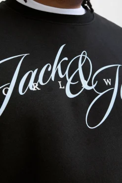 Jack & Jones PLUS Sudadera logo frontal negro Clearance