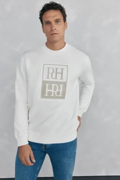 Pedro del Hierro Sudadera logo relieve Blanco Outlet